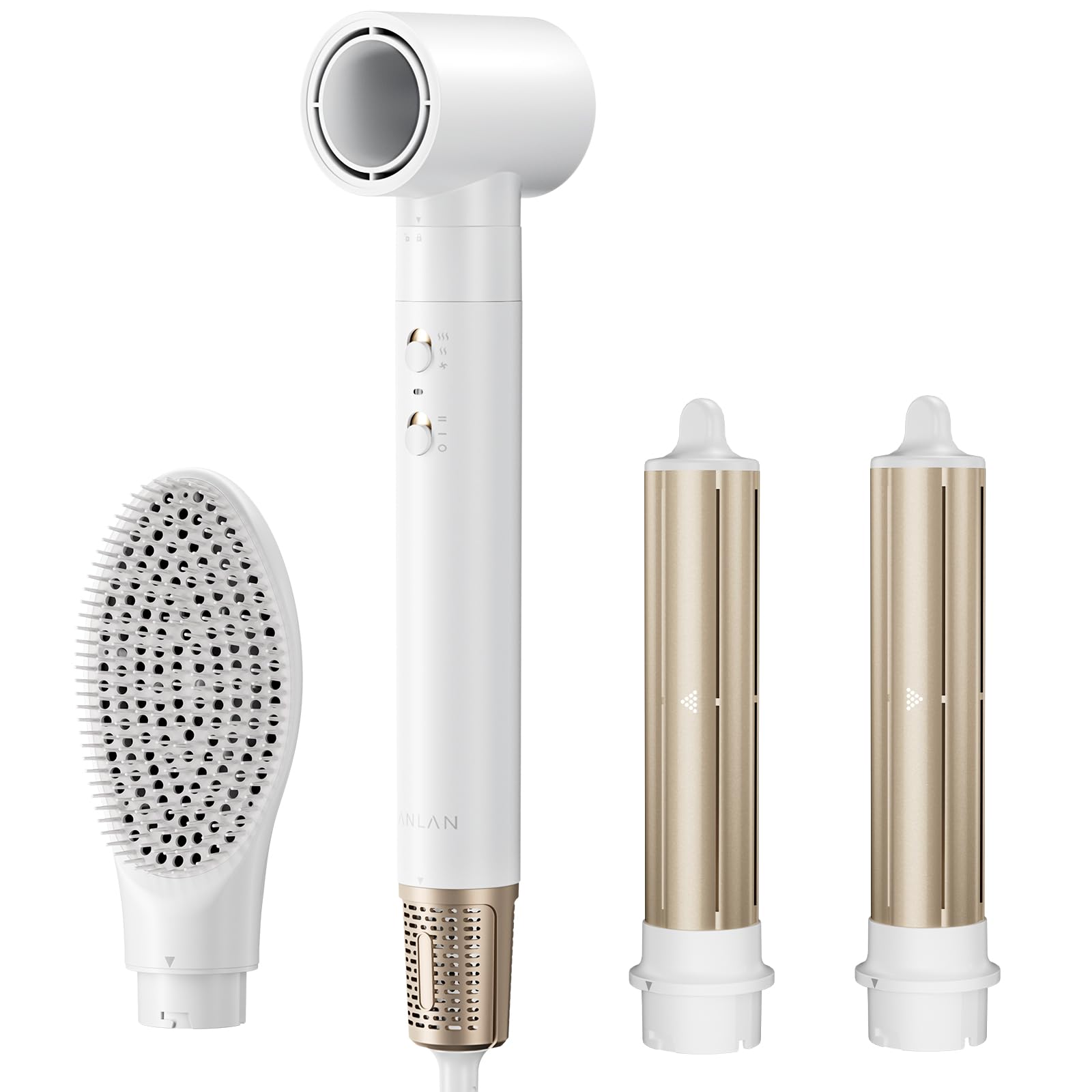 【美人百花掲載】ANLAN マルチドライヤー カールドライヤー くるくるドライヤー スタイリング 大風量 高速ヘアドライヤー 速乾 うるつや アイロン ストレートヒートブラシ付き 2億マイナスイオン 16,409円