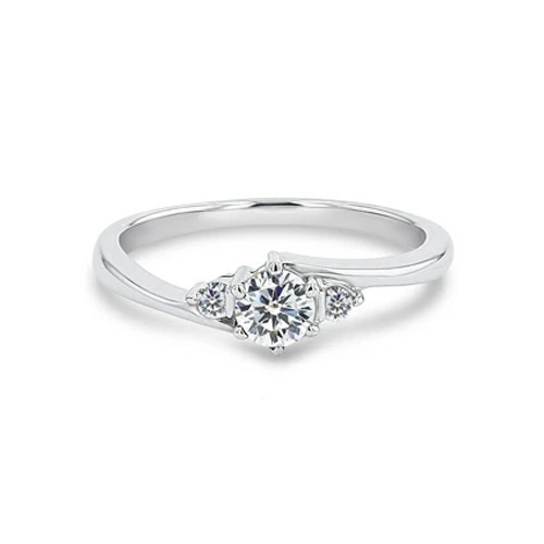 SWAROVSKI リング　直径4mm（0.25ct相当） プラチナ仕上げ K18ゴールド仕上げ