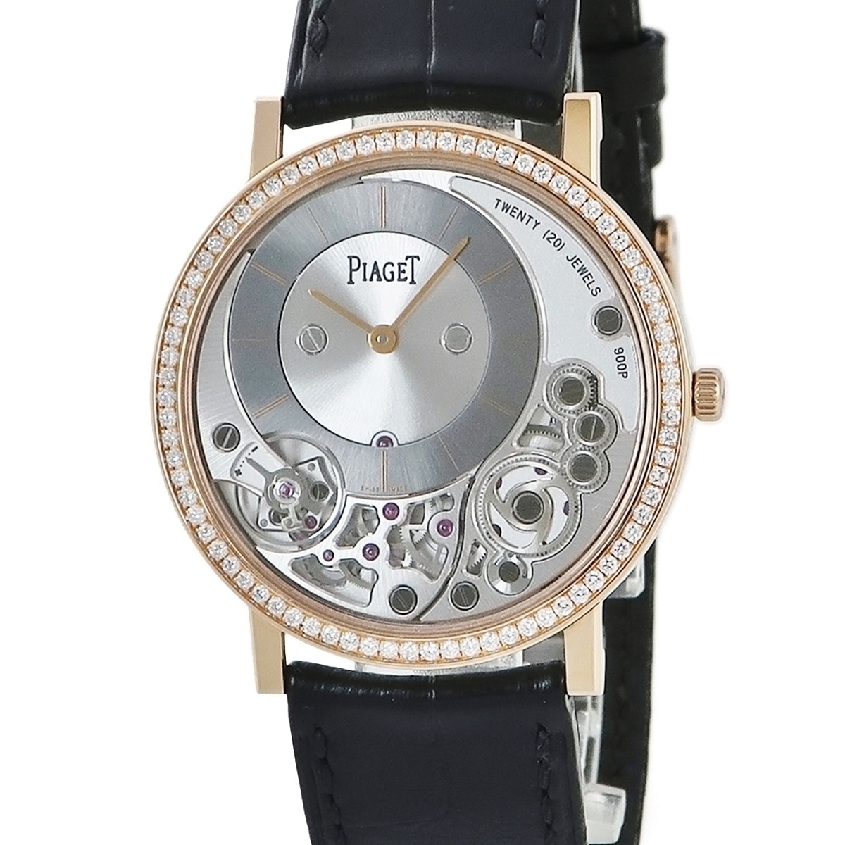 アルティプラノ アルティメート P10921 手巻き メンズ K18PG無垢 純正ダイヤ スケルトン オフセンター 3年保証 713,790円