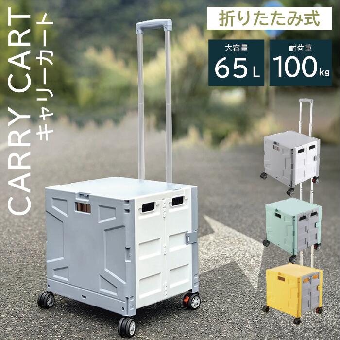 最安値に挑戦キャリーカート ショッピングカート 8輪 キャリーワゴン 軽量 折りたたみ ロープ付き ストッパー付き 静音 買い物 アウトドア 大容量65L 100KG耐荷重 ショッピング用 超コンパ
