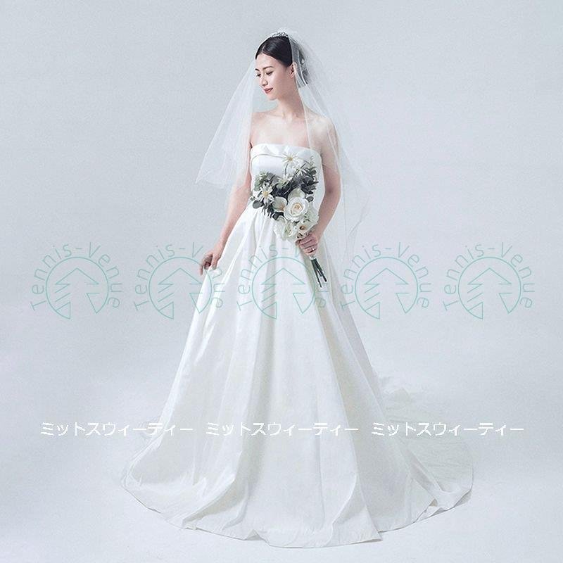 ウェディングドレス ロングドレス Aラインドレス ビスチェ 結婚式 ウエディングドレス 二次会 花嫁