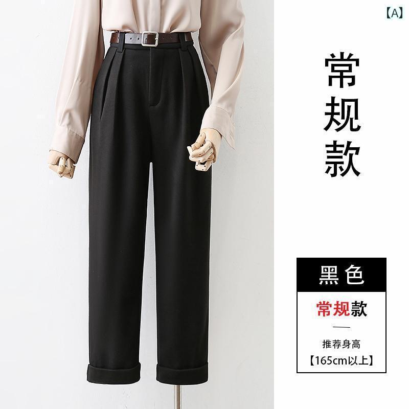 パンツ レディース ボトムス 通勤 ストレート ベルベットスーツ 九分丈 秋冬 ファッション シンプル 快適 カジュアル