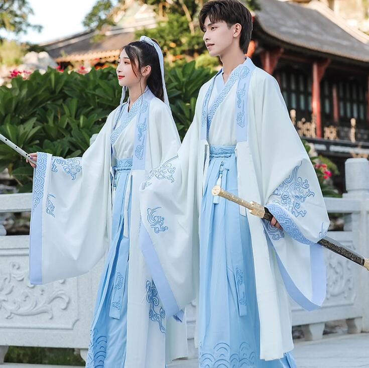 漢服 ハロウィン コスプレ 男女兼用 中華服 カップルコスチューム 華流舞台衣装 ペアルック 唐装漢服 古代 美男子 美少女 イベント衣装 学園祭 文化祭 チャイナ服 変身仮装 S～4XL