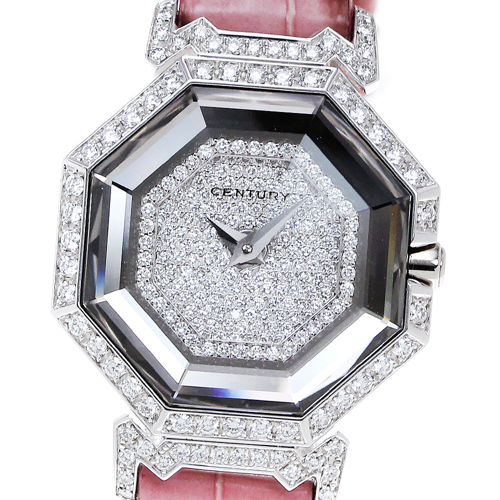 センチュリー CENTURY ドラゴンストーン K18WG クォーツ レディース _828248【中古】