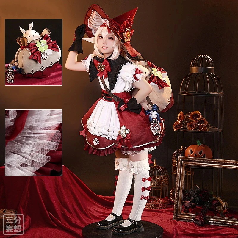 2026新作 L 【三分妄想1/3Delusion】原神 Genshin クレー新衣装「星燭に揺れる爛花」 コスプレ衣装/ウィッグ/靴 コスチューム