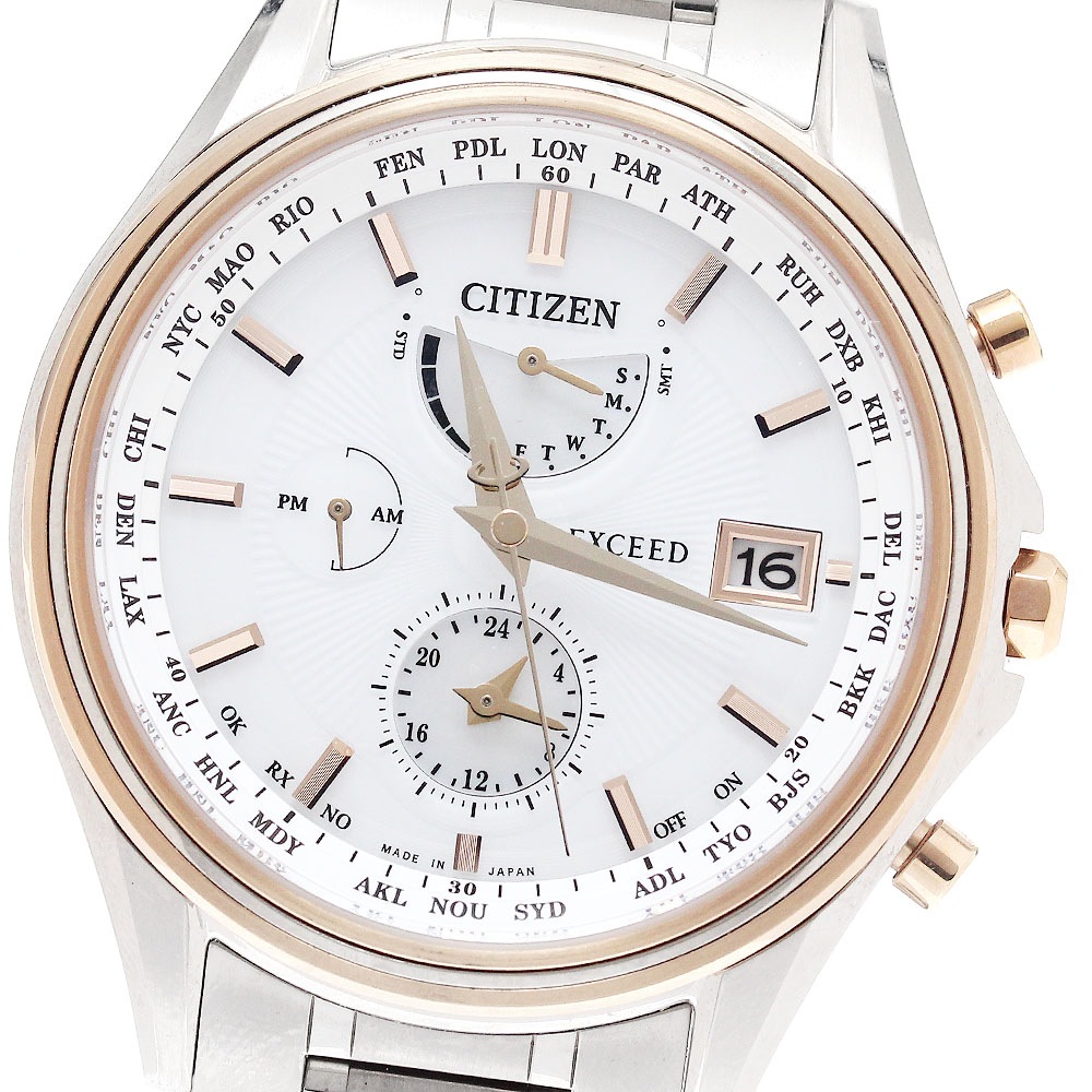 シチズン CITIZEN AT9134-68W/H820-000F902 エクシード 45周年記念モデル エコドライブ ソーラー電波 メンズ 良品 _943849【中古】