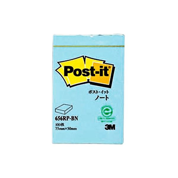 （まとめ） 3M ポスト・イット ノート再生紙スタンダードカラー 75×50mm ブルー 656RP-BN 1冊 (×30セット)
