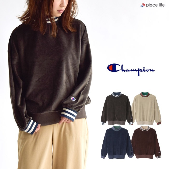 ウィメンズ ラインリブクルーネックシャツ