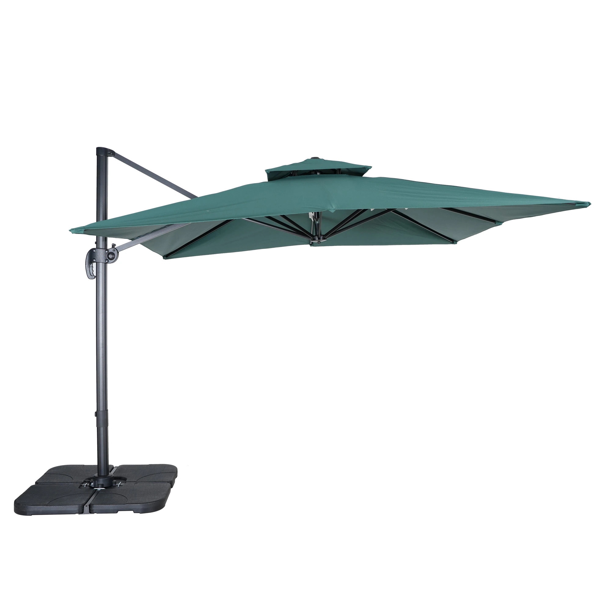 1864直径300cm 30+UPF紫外線 対策角度調整 2層 アルミ製 専用ベース付き パラソル ガーデンパラソル 長方形 大型 ビーチパラソル ガーデニング 庭 キャンプ 日傘 家庭での使用 商業