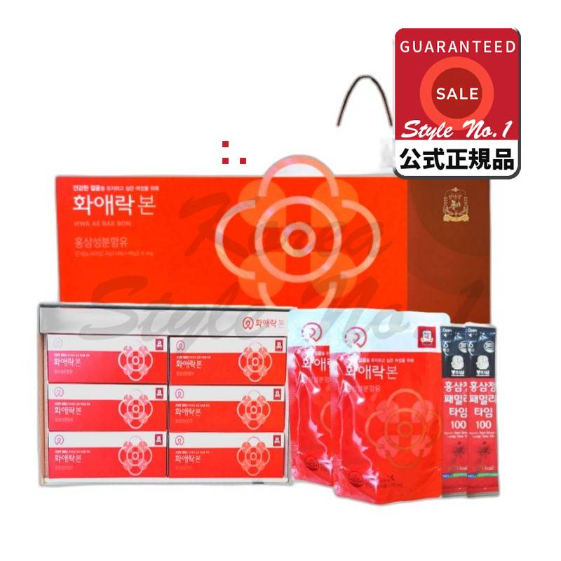 6年根紅参精華愛楽本30セット2100ml +紅参精スティック2包20代30代40代女性出産社会生活育児家事疲労体力管理（ショッピングバッグ含む）2.1L 1ボックス