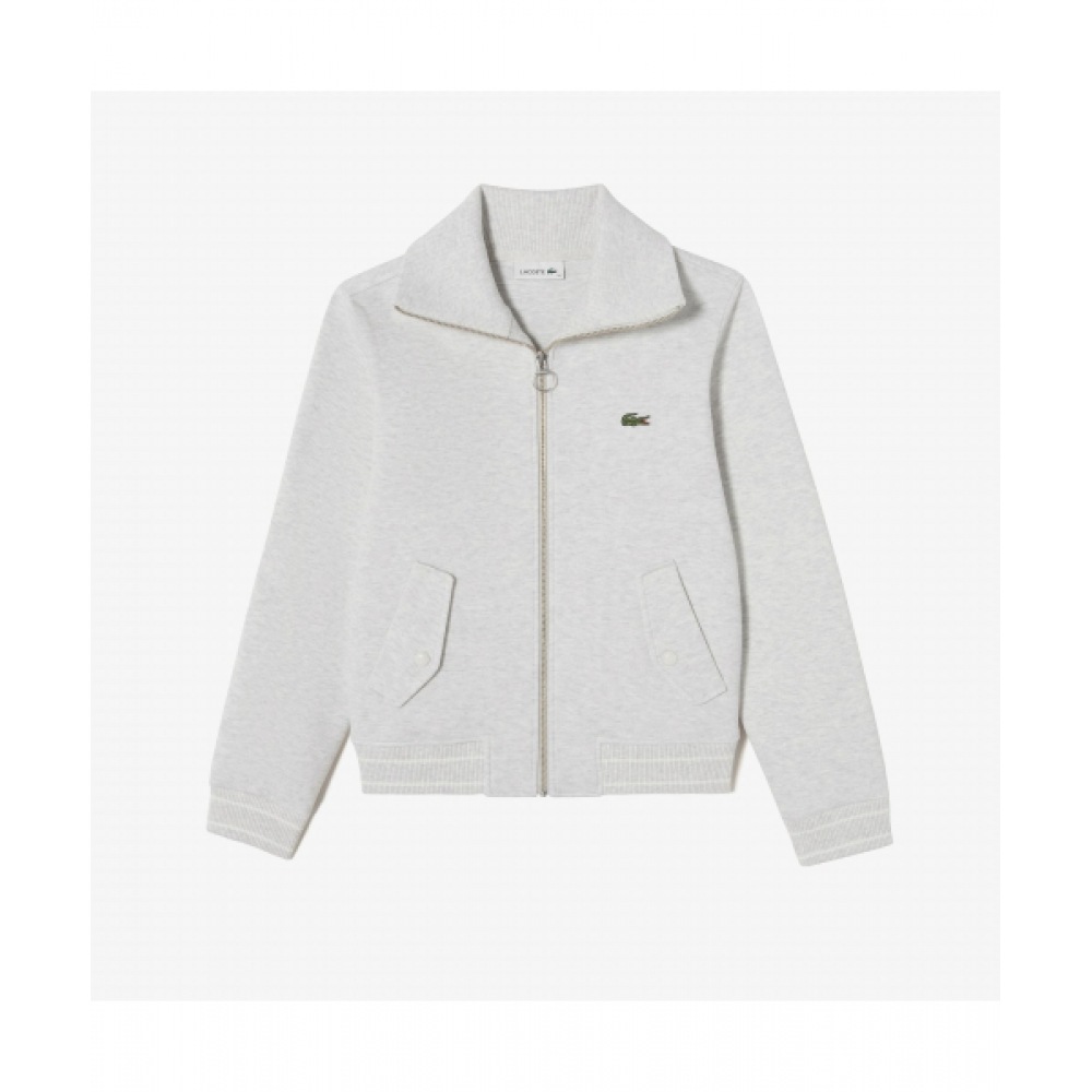 ラコステレディースカラージップアップスウェットシャツ [メランジュオートミール]