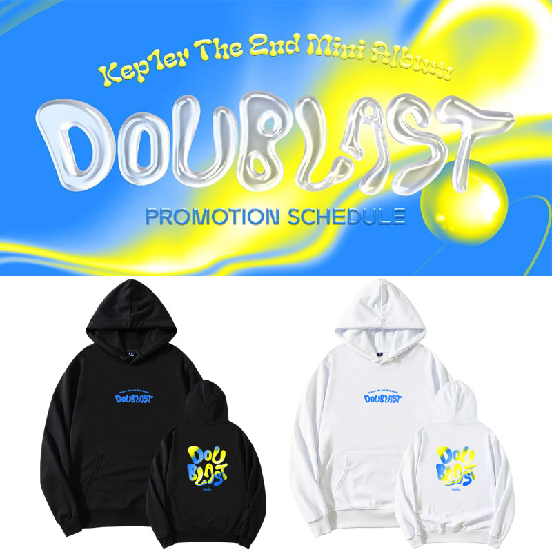 Kep1er アルバム プリント スウェットシャツ プラス フリース 薄手プルオーバー パーカー