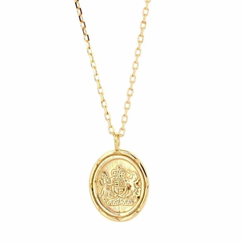 イギリス国章コイン プチネックレス K10ゴールド イエローゴールド メンズ ブランド 彼氏 プレゼント