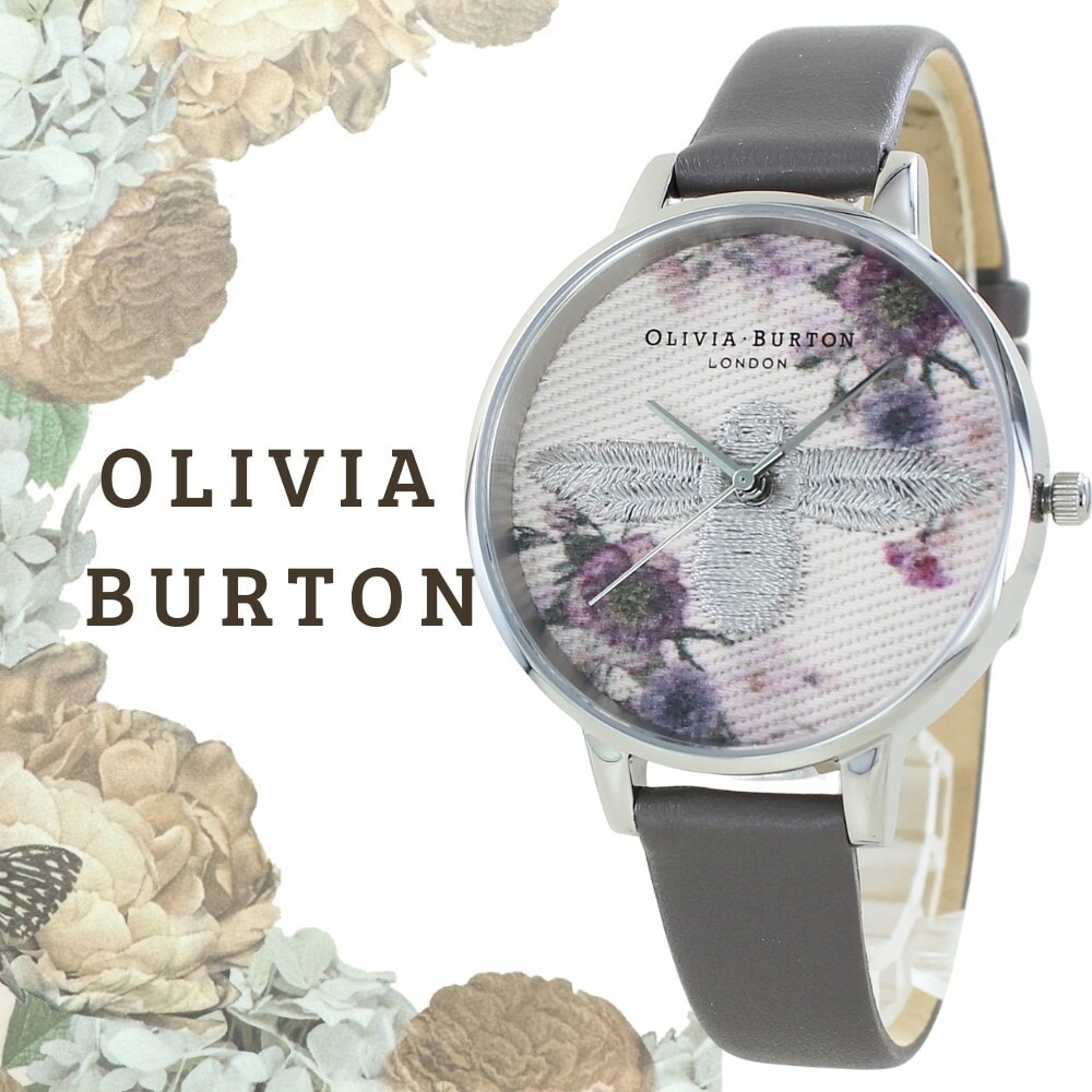 オリビアバートン 腕時計 レディース かわいい ピンク グレー レザーベルト 花柄 蜂 3D BEE 小さい 時計 シンプル おしゃれ カジュアル ビジネス 大学生 20代 30代 40代 ご褒美 女
