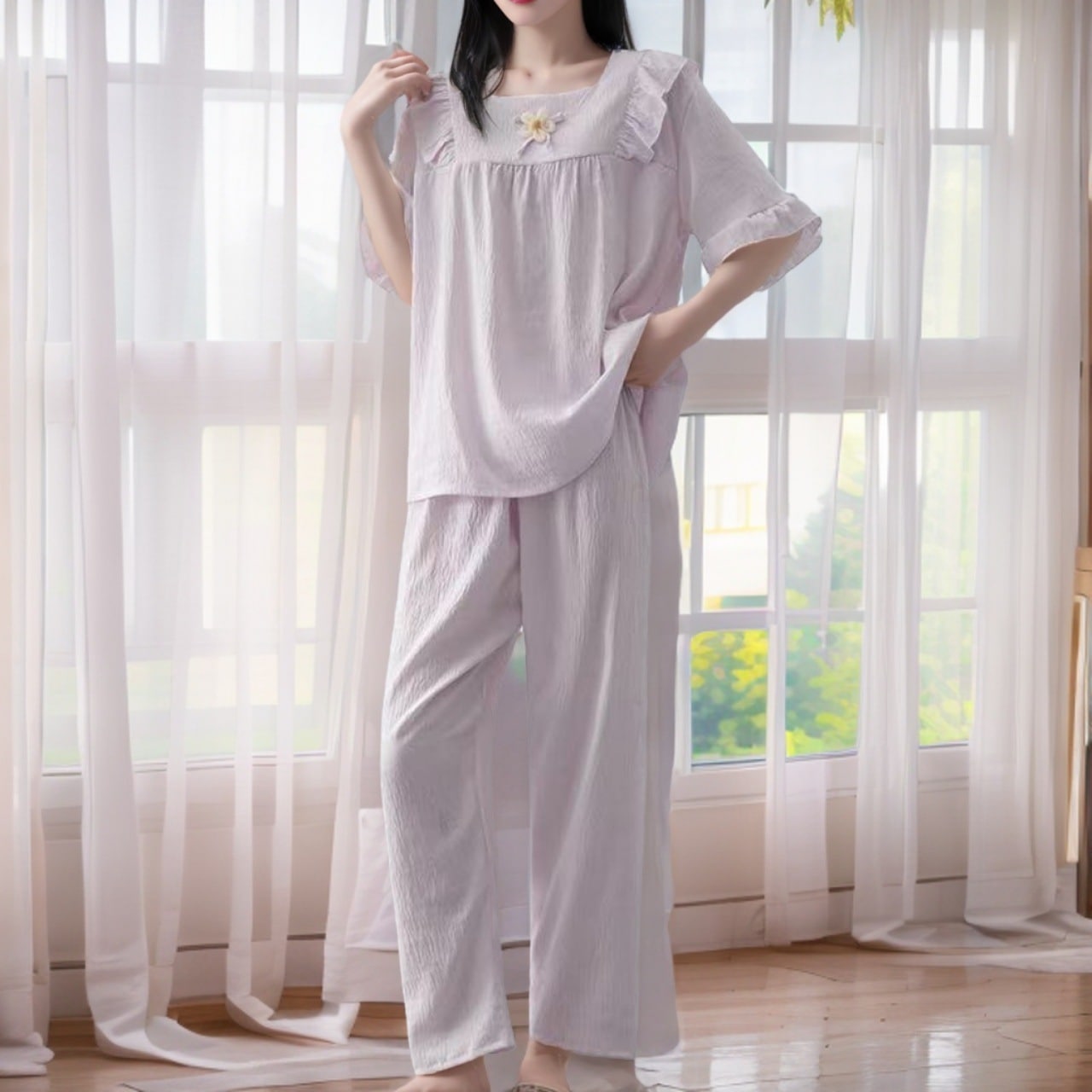 【1点購入 で10点 プレゼント】女性のゆるいスーツ綿の長袖のズボンの家の服はカジュアルウェアのために外で着用できます