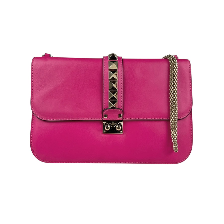 ヴァレンティノ ガラヴァーニ Valentino Garavani ショルダーバッグ ロックスタッズ レザー/メタル ピンク/ゴールド レディース z5068