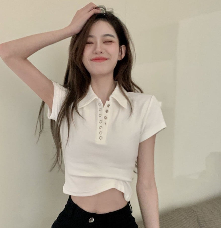 トップス デート モテアイテム Tシャツ ポロシャツ 半袖 コットン 可愛い きれいめ 上品 おしゃれ かっこいい 可愛い ラブリー キュート ガーリー クール モード系 セクシー エレガント