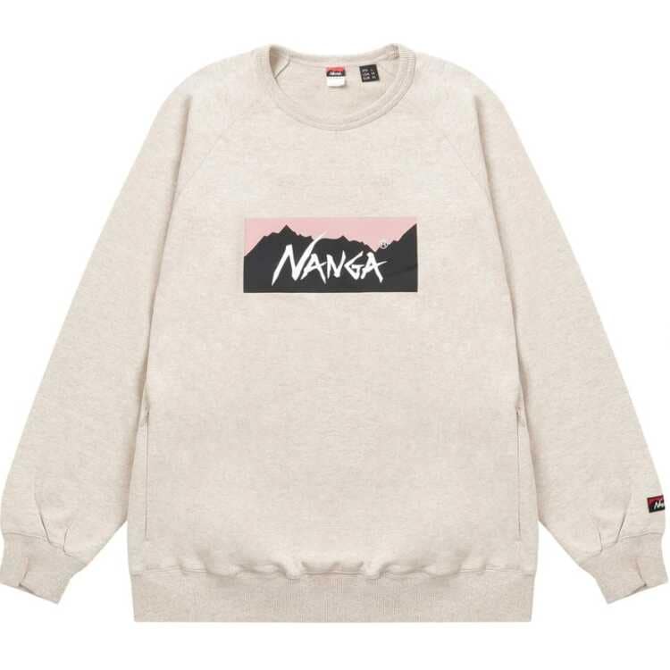 エコハイブリッドボックスロゴスウェットシャツ（メンズ） M オートミール×ピンク #N0000115-OATMEALPINK