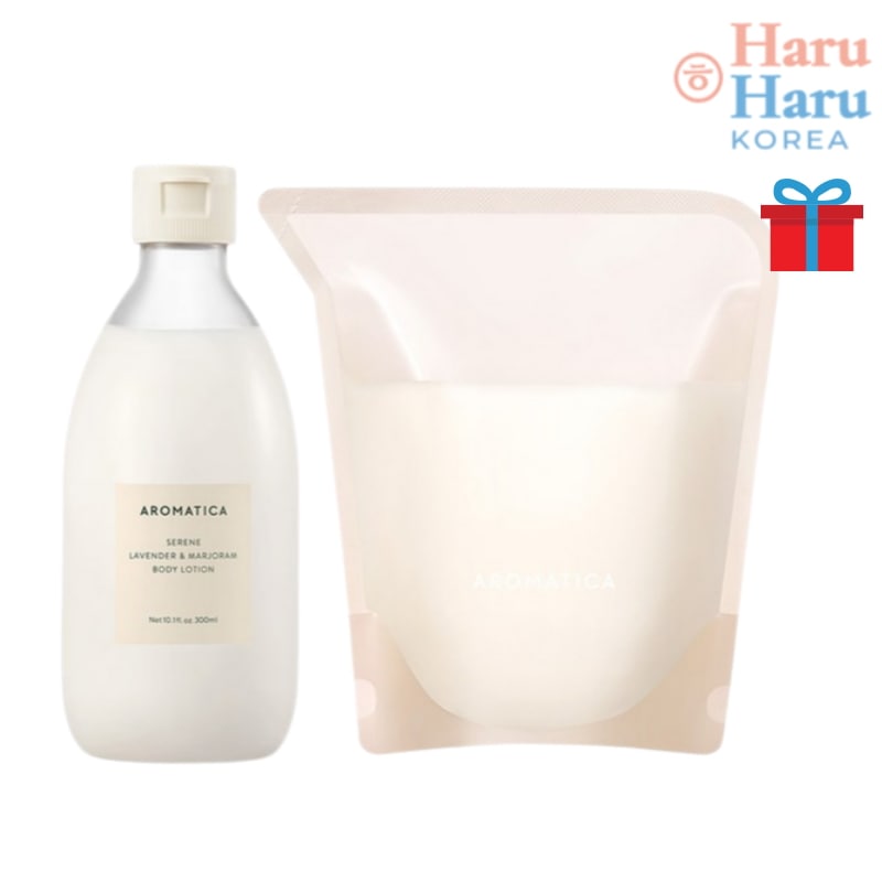 【韓国人気1+1 大容量セット】サレン ボディローション ラベンダー＆マジョラムの香り 300ml + リフィル 300ml セット/韓国コスメ/ボディケア/保湿 栄養/ボディミルク/ハーブ香