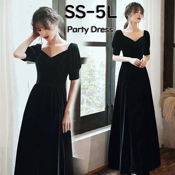 ドレス 大人 ピアノ発表会 高校生 中高生 演奏会 結婚式 合唱ドレス フォーマル ワンピース ブラック 黒 カクテルドレス イブニングドレス ステージドレス Aライン 大きいサイズ お呼ばれ 40代