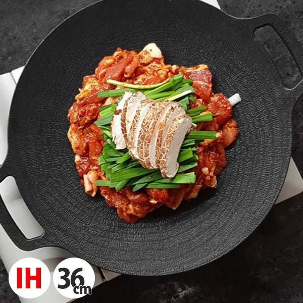 [LACENA] 鉄板 マルチグリドル IH対応 / 36cm グリル 丸型 キャンプギア 焼肉 マルチ鉄板プレート 韓国雑貨 業務用 調理器具