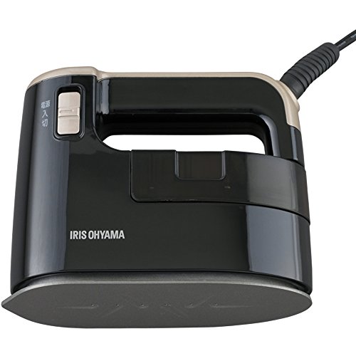 アイリスオーヤマ 衣類スチーマー スチームアイロン ハンガーにかけたまま 2WAY 3大臭カット コンパクト 軽量 ブラックゴールド IRS-01-KN