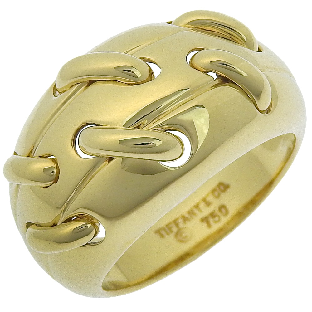 ドームステッチ ヴィンテージ リング・指輪 K18イエローゴールド 13号 約9.8g レディース 中古品 A+ランク 124,000円