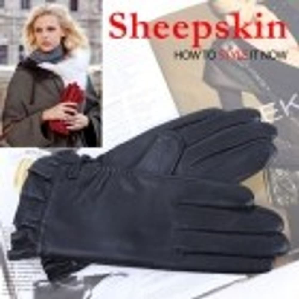 (ニナスパリ) シープスキングローブ_リボン&ベルト付きシープスキン (1WA007)