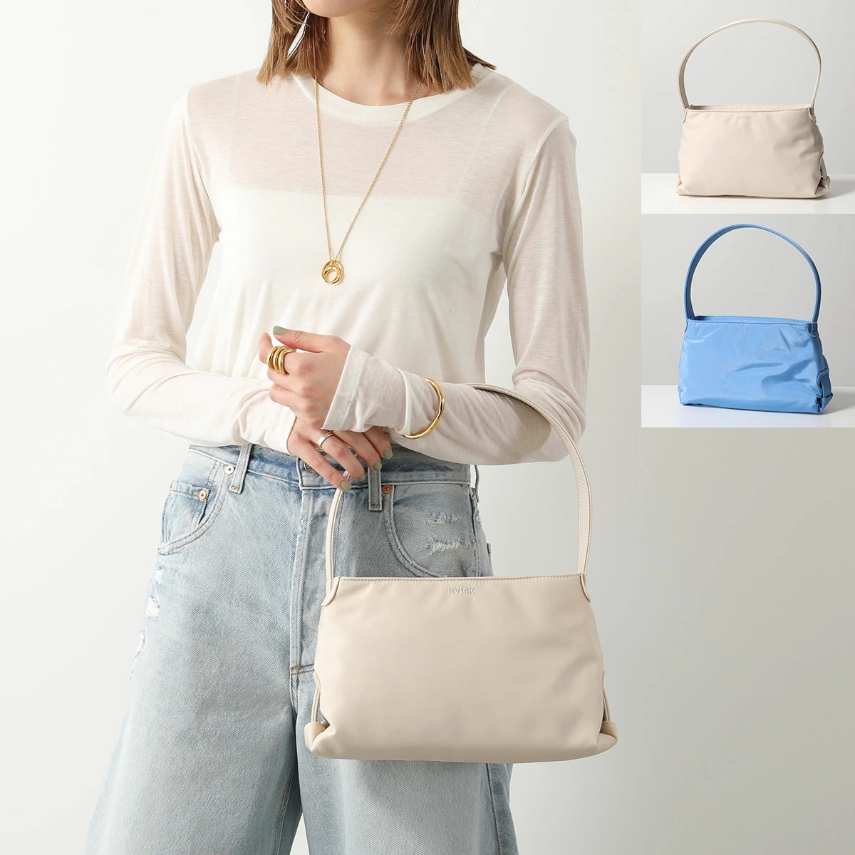 HVISK ヴィスク ワンハンドルバッグ SCAPE MATTE TWILL レディース ハンドバッグ ショルダーバッグ ロゴ刺繍 鞄 カラー2色