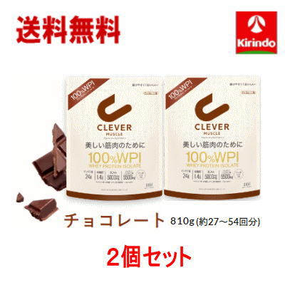 送料無料 2個セット ネイチャーラボ クレバー マッスル プロテイン チョコレート味 810g(27～54回)×2袋セット