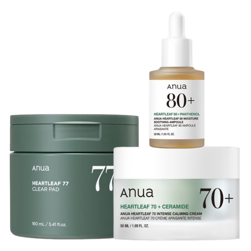 ドクダミ 人気 3点 セット(トナーパッド 70枚+アンプル 30ml+スージングクリーム 50ml) / 韓国 人気 敏感肌 ニキビ 跡 赤み 鎮静 スキンケアセット