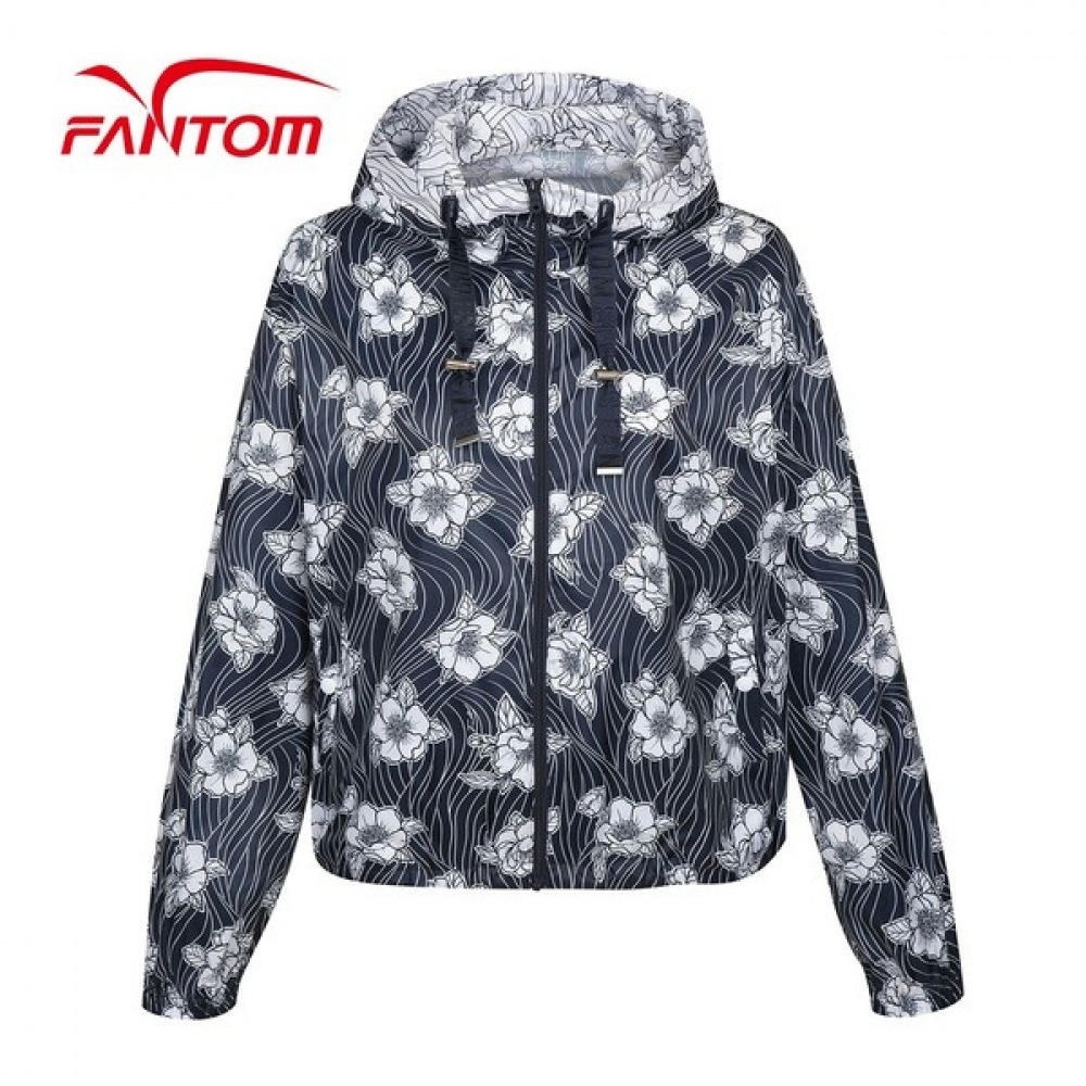 (Phantom) レディースオールオーバー花柄フード付きジャンパー