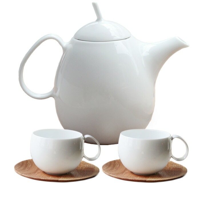 ティーセット 中国茶 紅茶 緑茶 景徳鎮 スミス＆シュー ティーポット 500ml カップ 白 陶磁器 茶こし付 軽量 薄い ギフト プレゼント シンプル 無地 おしゃれ お祝い smith＆hsu