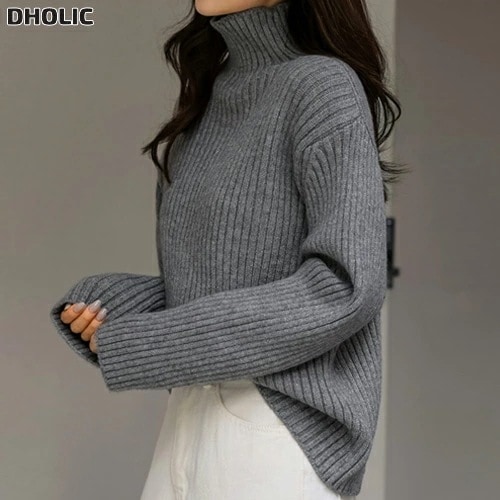 リブタートルネック長袖ルーズニット・1948955 6,586円