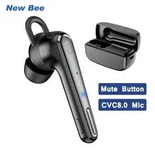 新しい Bee M52 Bluetooth 5.0 ヘッドセットデュアルマイクミュート 500mAh 充電ケースワイヤレス片耳ビジネスイヤホン運転ハンズフリー
