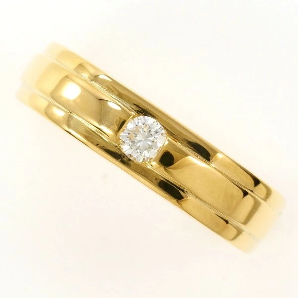 K18 18金 YG リング 指輪 20.5号 ダイヤ 0.15 カード鑑別書 ジュエリー 中古