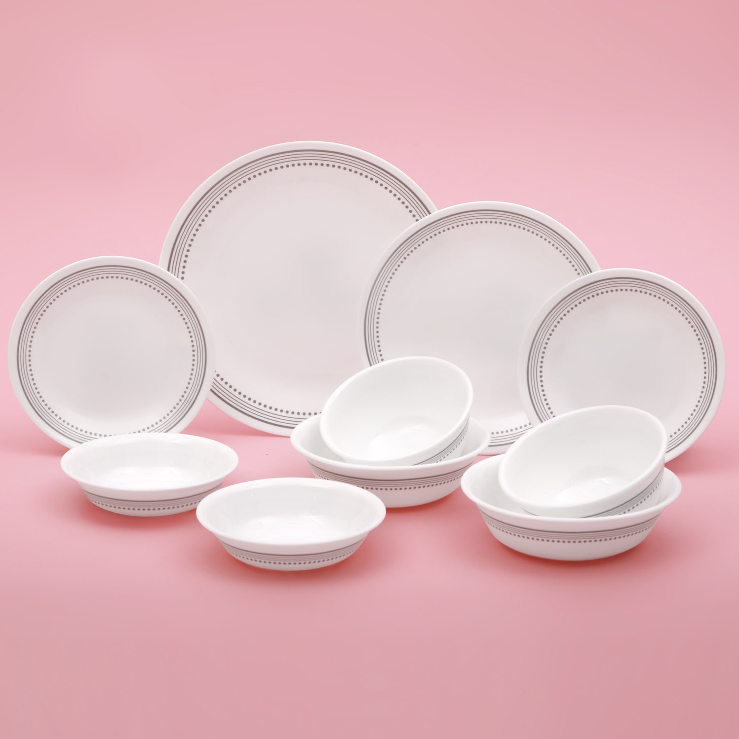 ミスティックグレー ガラス ディナーウェアセット 10点セット 食器洗い機・オーブン対応