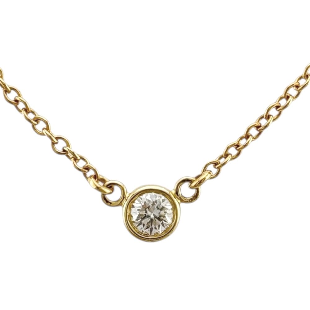 ティファニー バイザヤード 約0.05ct ネックレス 18金 K18イエローゴールド ダイヤモンド TIFFANY&Co. 中古 美品