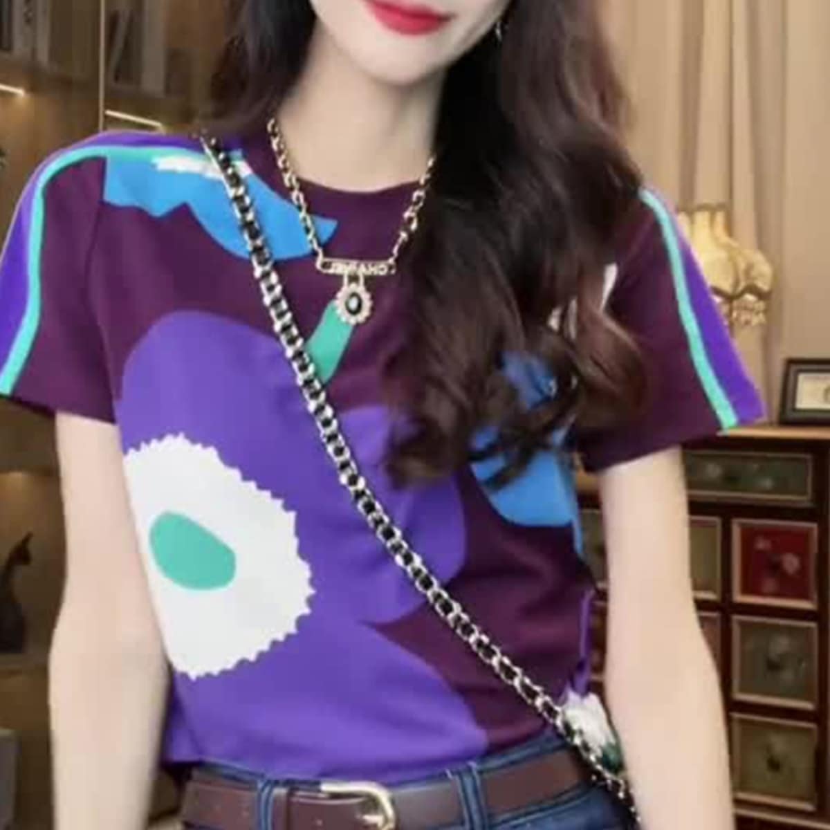 トップス カットソー Tシャツ 半袖 クルーネック プルオーバー ミディアム丈 かわいい 大人可愛い きれいめ シンプル 上品 おしゃれ かっこいい カジュアル こなれ感 個性的 主役級 存在感