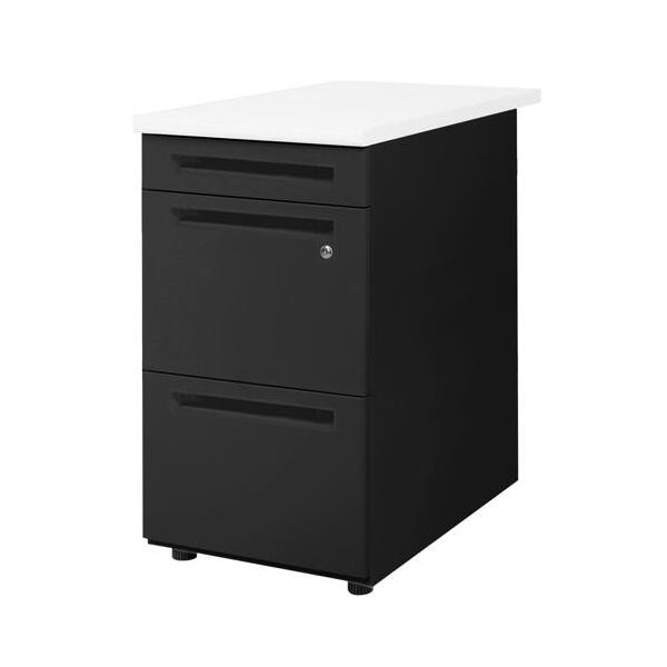 法人限定 Netforce LD-WD3B-W-BK-WH 天板ホワイト×本体ブラック 3段脇机 メーカー直送