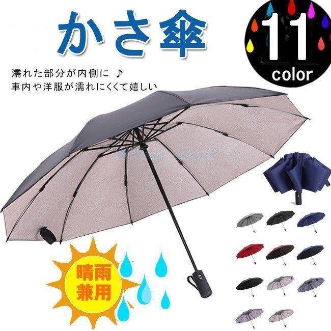 自動開閉 十本骨 日傘 完全遮光 折りたたみ傘 ワンタッチ 傘 軽量 オシャレ レディース メンズ