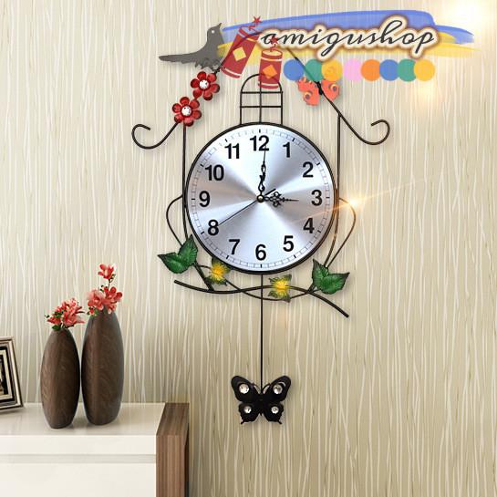 お部屋の鳥の壁掛け時計 掛け時計 かけ時計 壁飾り 北欧 おしゃれ 新築プ