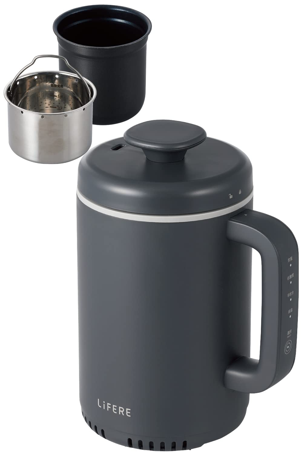 全国送料無料 エレコム IH炊飯器 小型 1合炊き コンパクト設計 低糖質モード 一合厚釜採用 ひとり暮らし用 ケトルサイズ LiFERE ブラック HAC-RCIH01BK