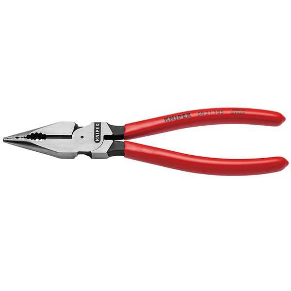 KNIPEX クニペックス ニードルノーズペンチ プラスチックコーティング サイズ185x85x20mm パック入 0821-185SB
