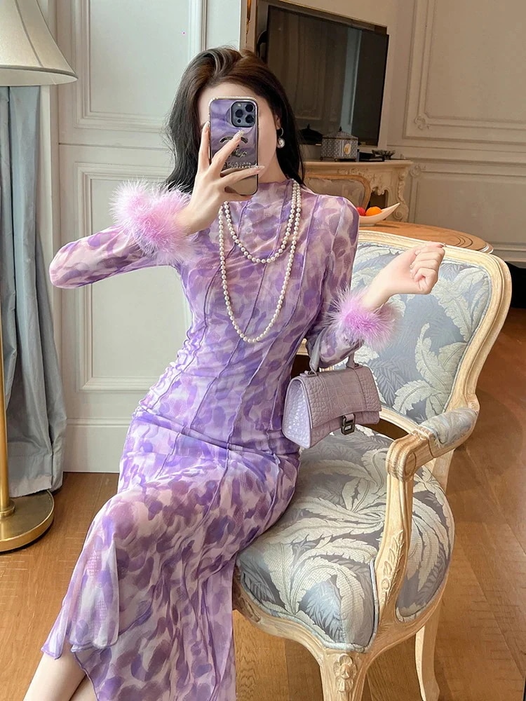 秋 ワンピース ドレス 秋春 お嬢様 シルクベルベット オフショルダー チャイナ キャバ 大人 ウェディング 結婚式 ドレス パーティードレス お呼ばれ 披露宴