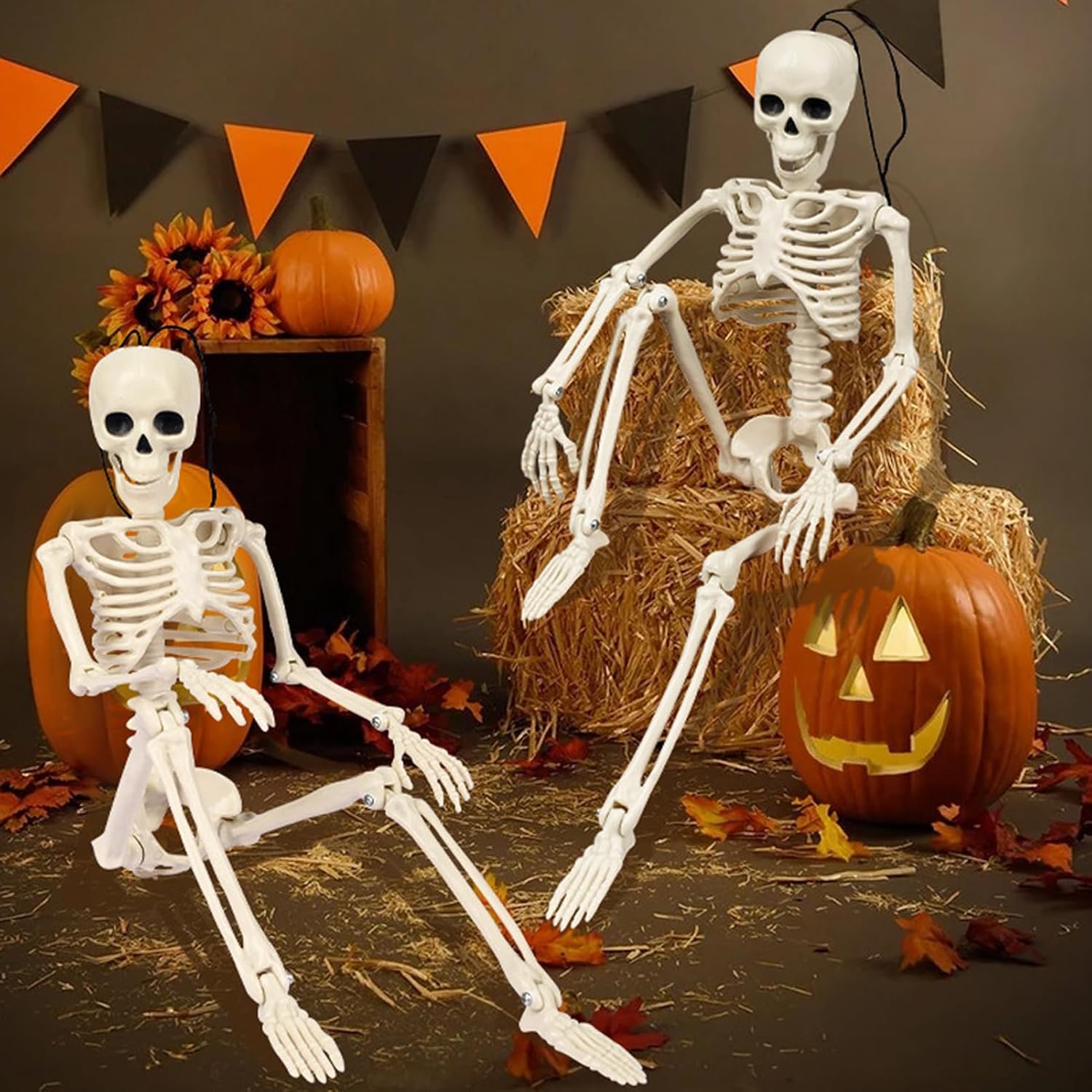 ハロウィン 骸骨 飾り 40cm/90cm/165cm 関節可動式 スケルトン 怖い お化け屋敷 髑髏 恐怖 ホラー デコレーション 雰囲気満点 装飾 道具 密室 パーティー 店舗 家庭用 肝試し ハ