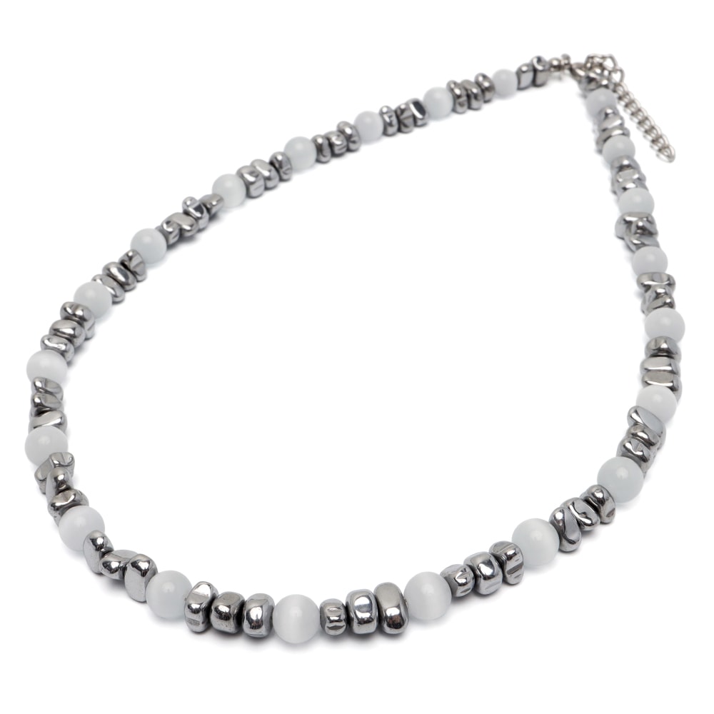 ステンレス ヘマタイトビーズネックレス [n995] 5,115円