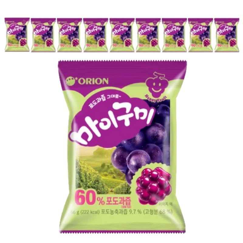 マイグミ ブドウ味ゼリー 66g,10個