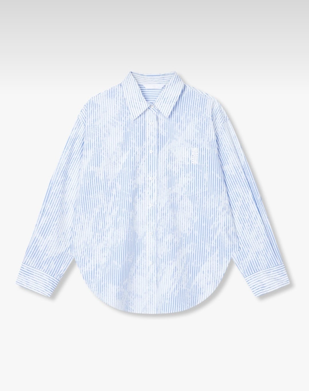 レタリング ポケット ストライプ シャツ