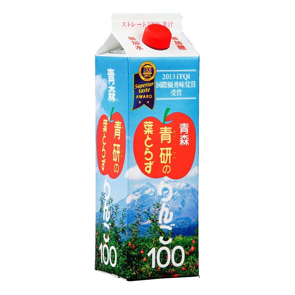 青研 葉とらず りんご100 ジュース 1000ml×12本